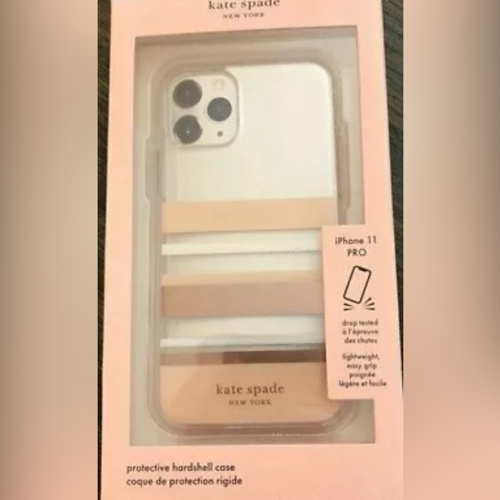 **KATE SPADE** pink iPhone 6.7" Hard Case Pink Glitter and Clear Color Case
